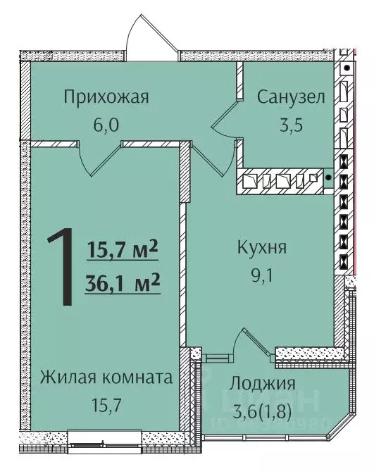 1-к кв. Ростовская область, Батайск  (36.1 м) - Фото 0