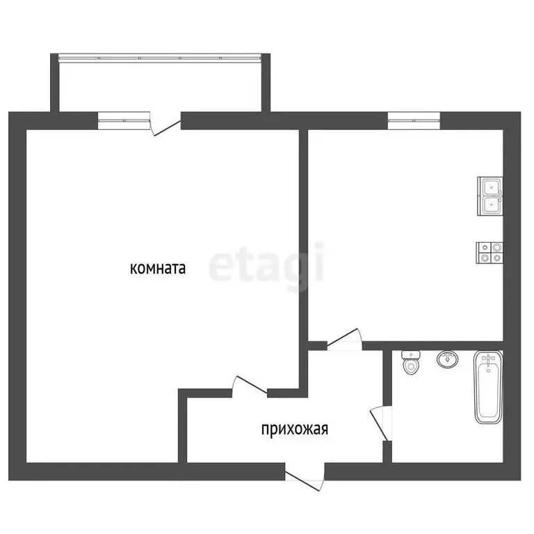 1-комнатная квартира: Заводоуковск, улица Мелиораторов, 15А (32.3 м) - Фото 1
