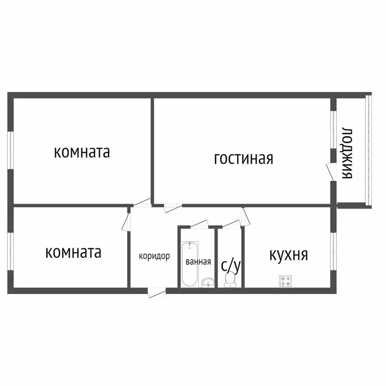 3-комнатная квартира: Курган, Тобольная улица, 56 (58.6 м) - Фото 1
