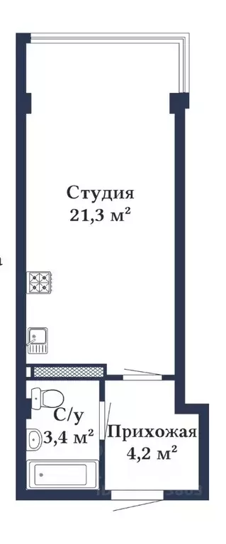 Студия Дагестан, Махачкала просп. Насрутдинова, 256 (29.0 м) - Фото 0