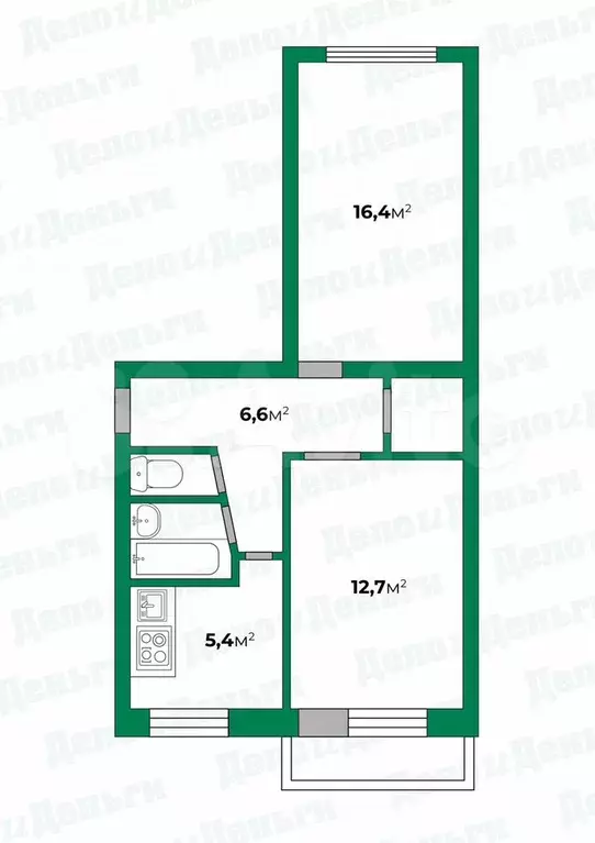 2-к. квартира, 47 м, 4/5 эт. - Фото 0
