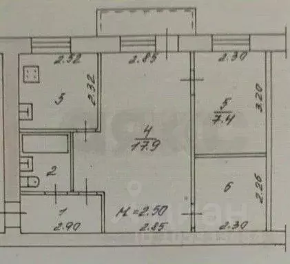 2-к кв. Волгоградская область, Волгоград ул. Огарева, 18 (43.4 м) - Фото 1