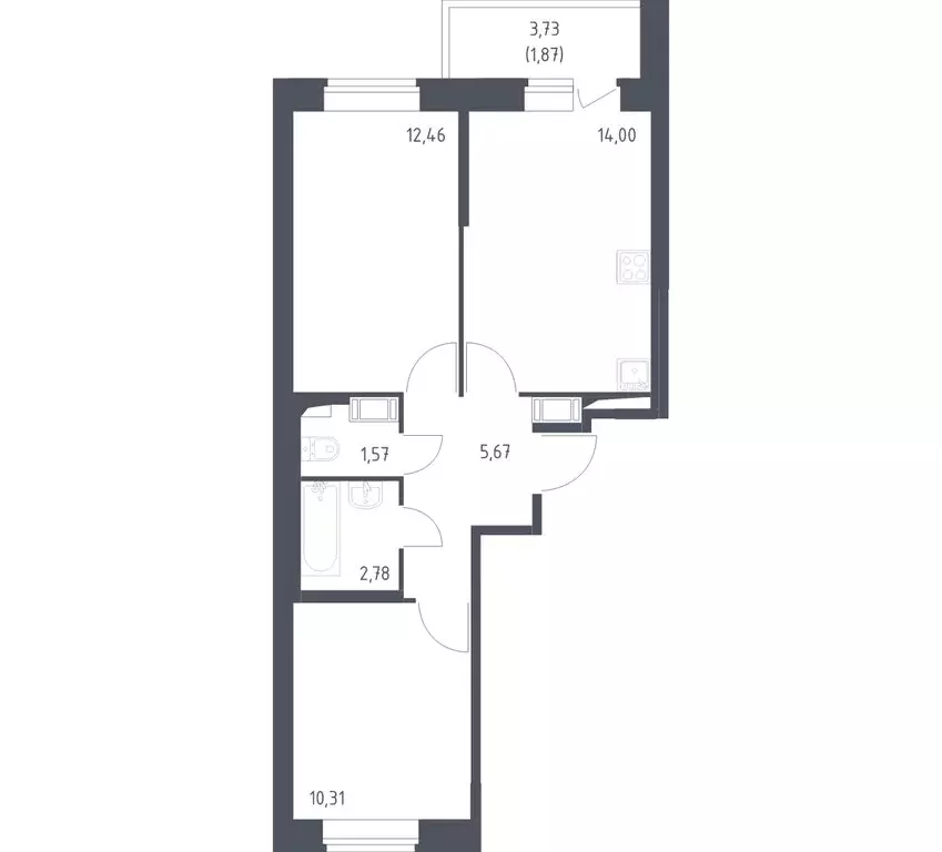 2-комнатная квартира: Колпино, улица Севастьянова, 34к1 (48.6 м) - Фото 1