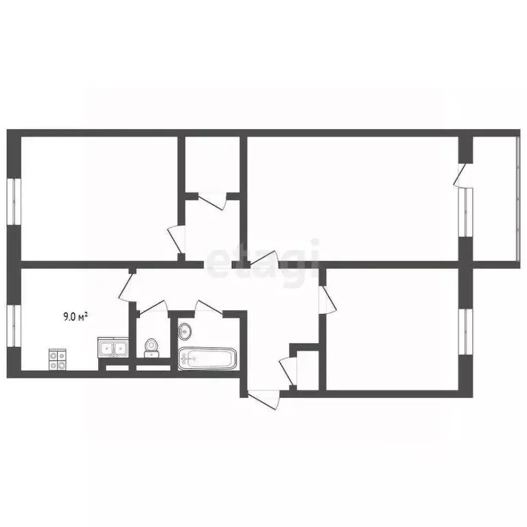 3-к кв. Ямало-Ненецкий АО, Муравленко ул. Ленина, 77 (65.4 м) - Фото 0