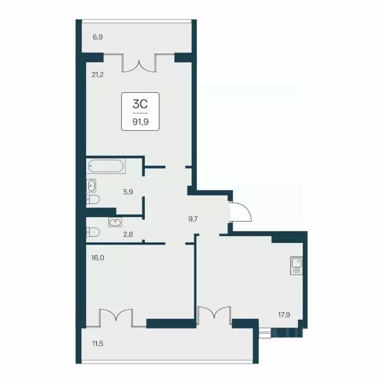 3-к кв. Крым, Алупка ш. Севастопольское, 6Ак2 (91.9 м) - Фото 1