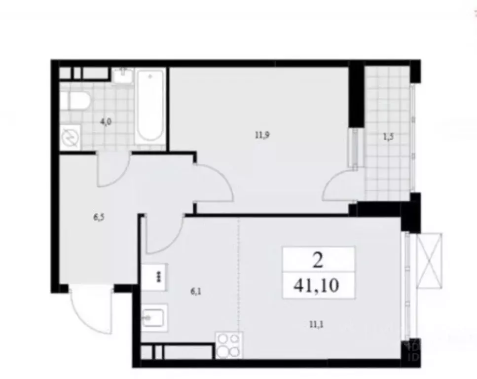 1-к кв. Москва Скандинавия жилой комплекс, ул. Эдварда Грига, 7 (41.1 ... - Фото 2