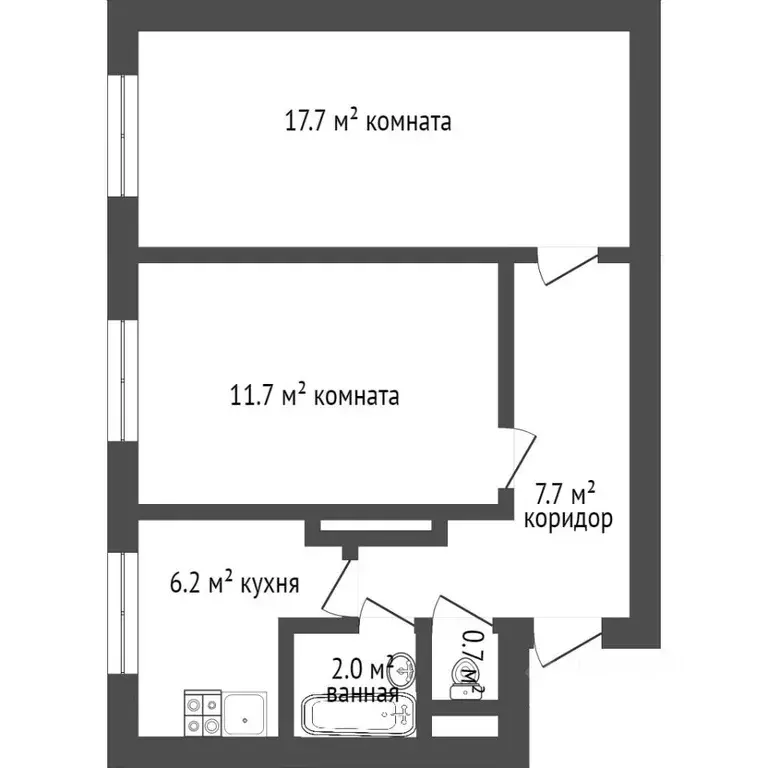 2-к кв. Санкт-Петербург просп. Ветеранов, 3К2 (46.0 м) - Фото 1