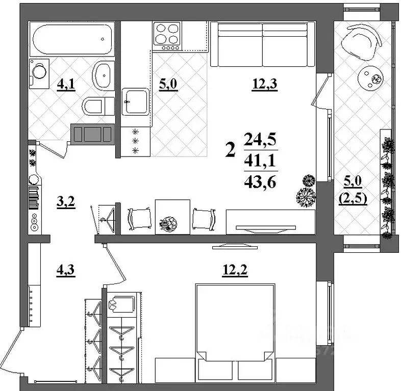 2-к кв. Свердловская область, Первоуральск ул. Емлина, 29А (45.2 м) - Фото 2