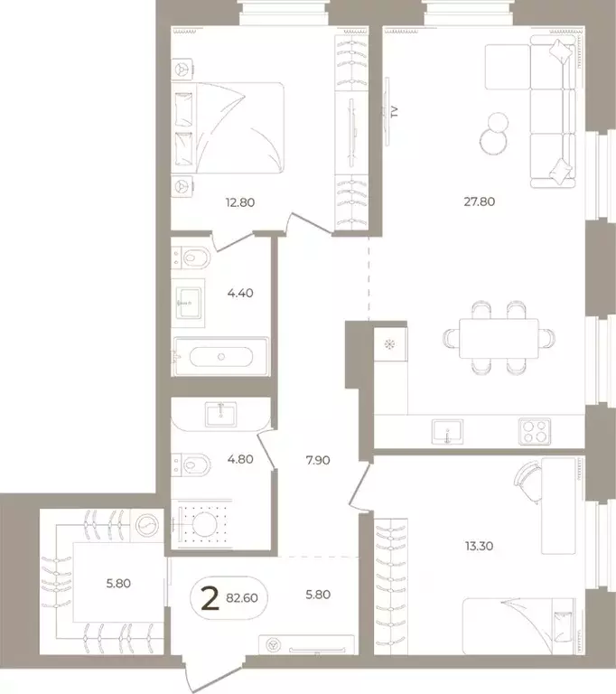 2-к кв. Башкортостан, Стерлитамак ул. Мира, 70 (82.6 м) - Фото 1