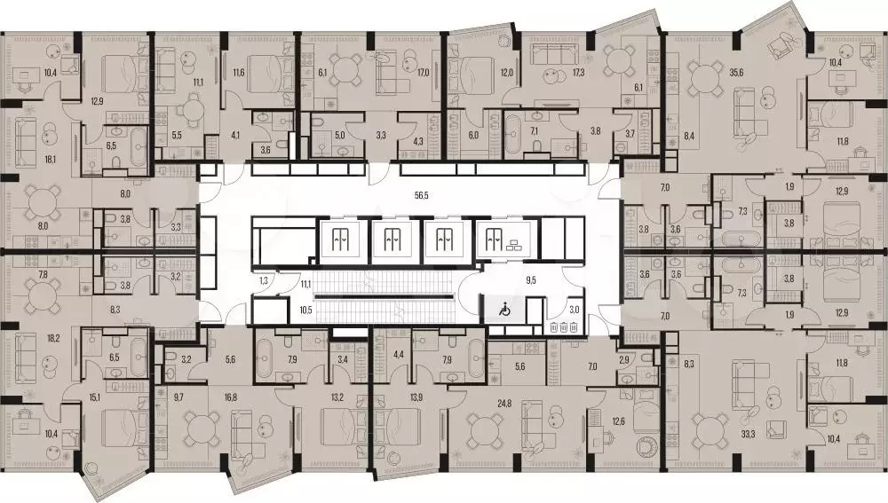 3-к. квартира, 71,1 м, 11/39 эт. - Фото 1