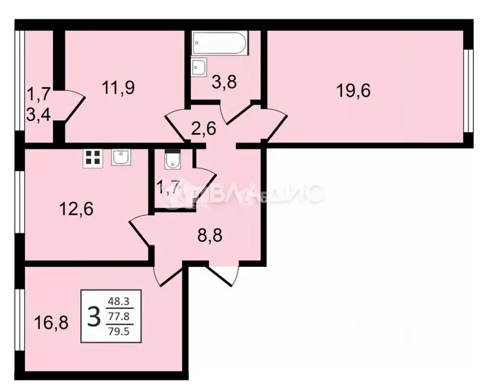 3-к кв. Воронежская область, Воронеж ул. Шишкова, 140Б/6 (79.5 м) - Фото 0