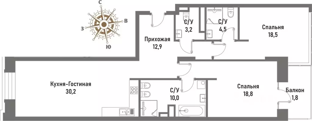 3-к кв. Москва ул. Матросская Тишина, 12 (99.4 м) - Фото 0