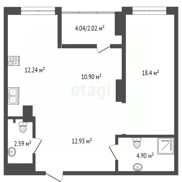 2-к кв. Ростовская область, Ростов-на-Дону Привокзальная ул., 3/1 ... - Фото 2