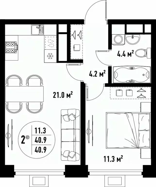 2-к кв. Астраханская область, Астрахань ул. Бэра, 29 (40.9 м) - Фото 1