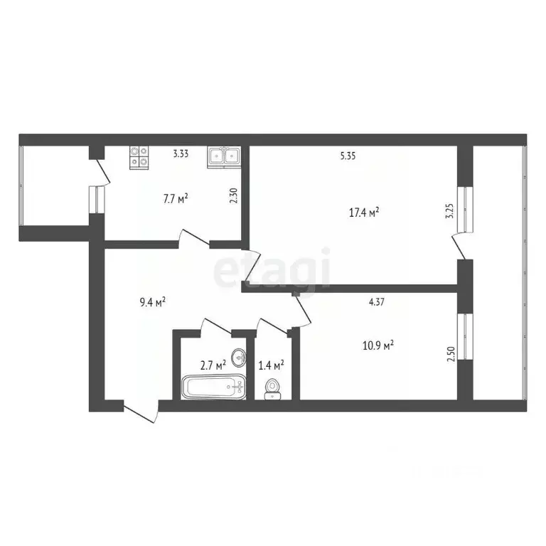 2-к кв. Саратовская область, Балашов ул. Карла Маркса, 85 (49.5 м) - Фото 1