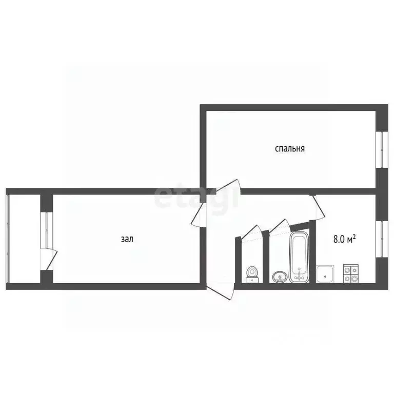 2-к кв. Челябинская область, Миасс просп. Автозаводцев, 9 (44.3 м) - Фото 2