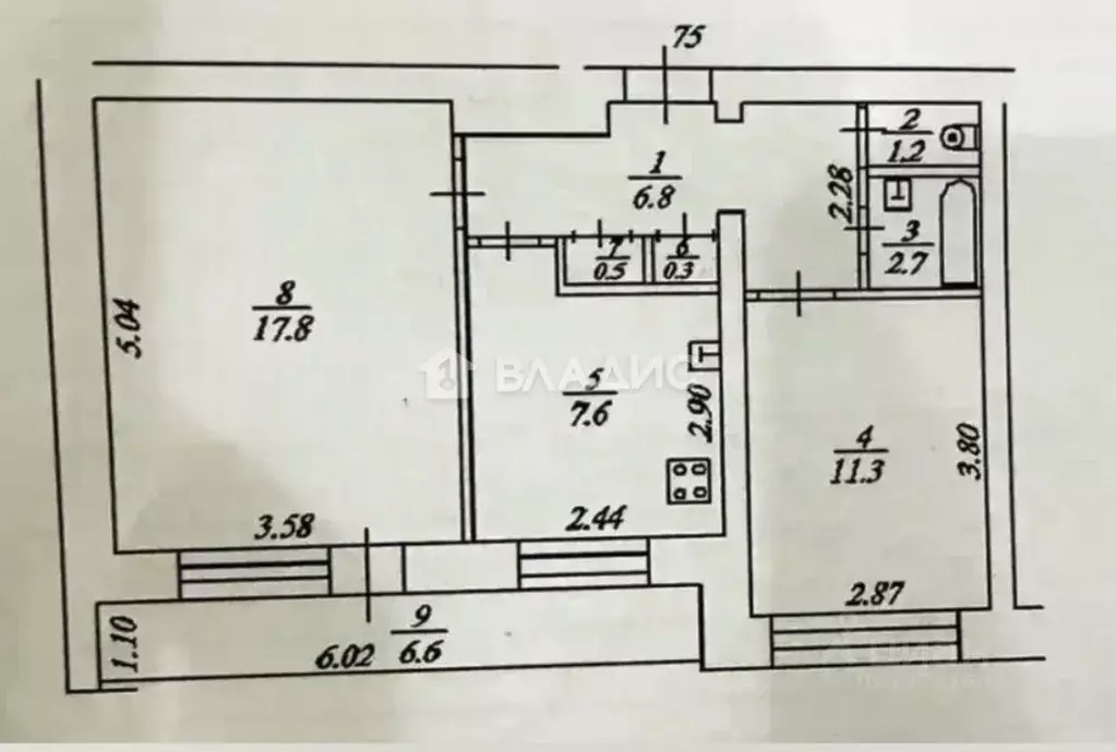 2-к кв. Башкортостан, Уфа ул. Красина, 13/3 (48.2 м) - Фото 2