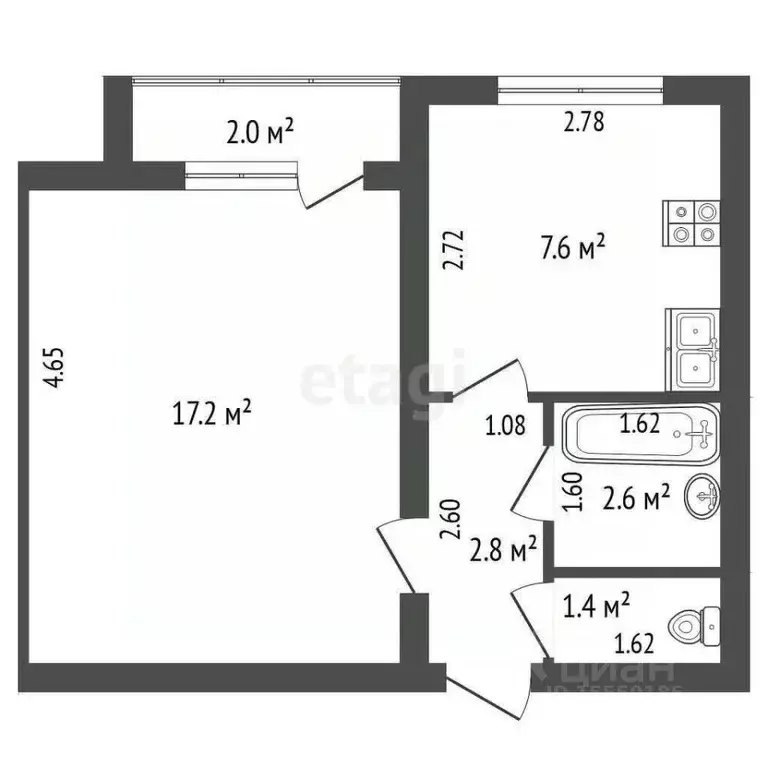 1-к кв. Самарская область, Самара ул. Советской Армии, 220 (32.0 м) - Фото 1
