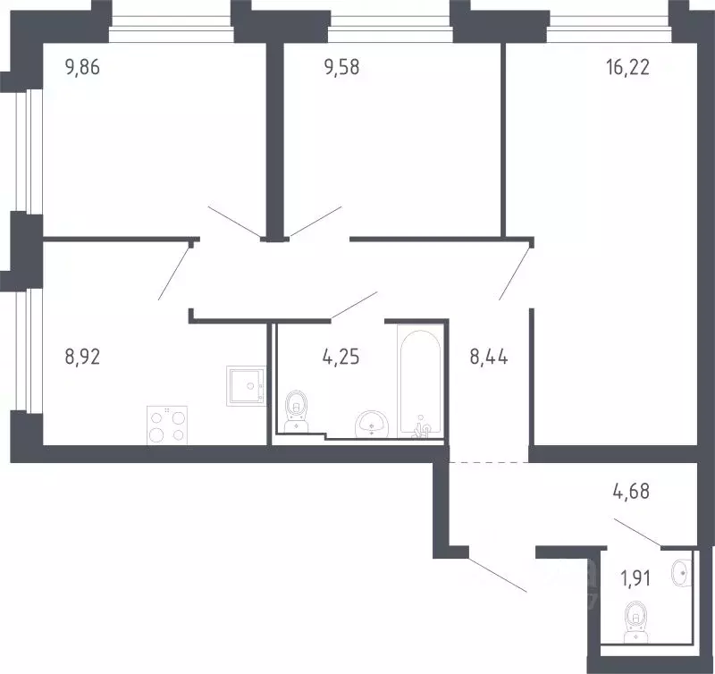 3-к кв. Сахалинская область, Корсаков Сердце Сахалина жилой комплекс ... - Фото 1