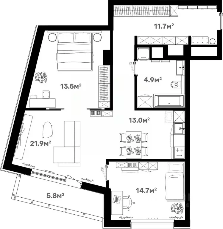 4-к кв. Московская область, Щелково Советская ул., 60 (85.4 м) - Фото 1