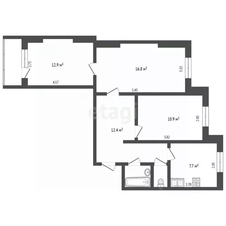 3-к кв. Ямало-Ненецкий АО, Новый Уренгой Мирный мкр, 1/6 (65.9 м) - Фото 0