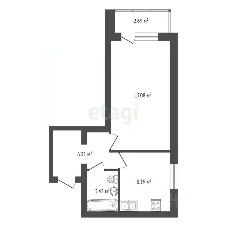1-к кв. Орловская область, Орел Коллективная ул., 3 (35.8 м) - Фото 1