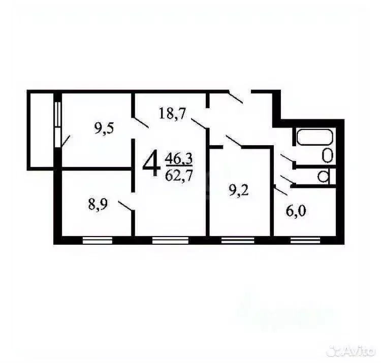 4-к кв. Москва Дубнинская ул., 16К6 (63.1 м) - Фото 2