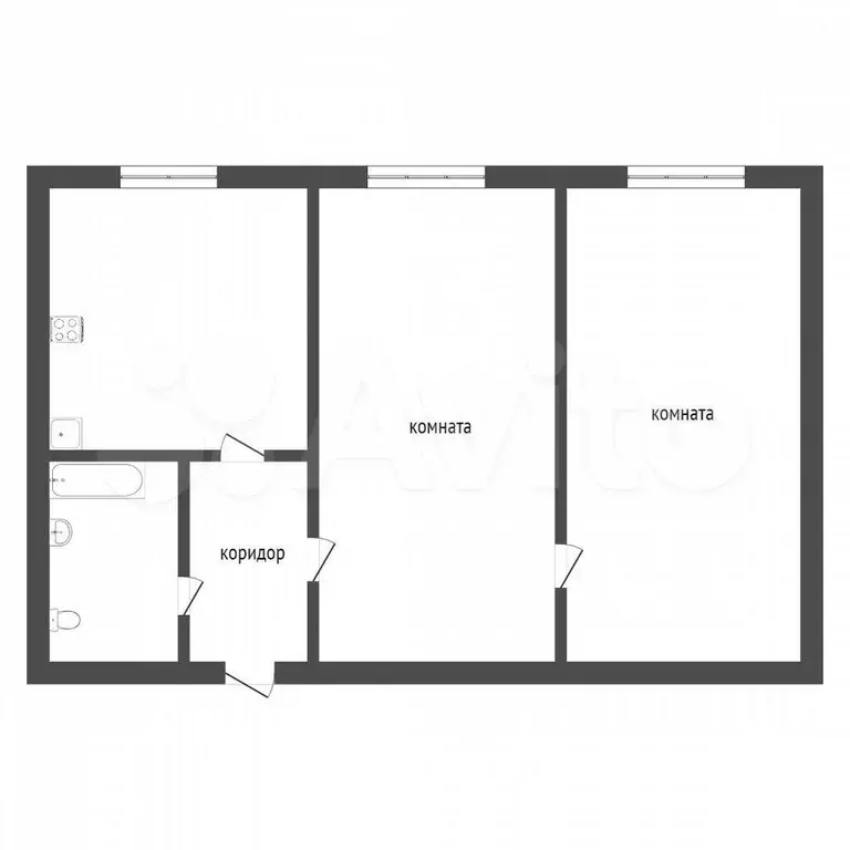 2-к. квартира, 44,2 м, 1/5 эт. - Фото 0