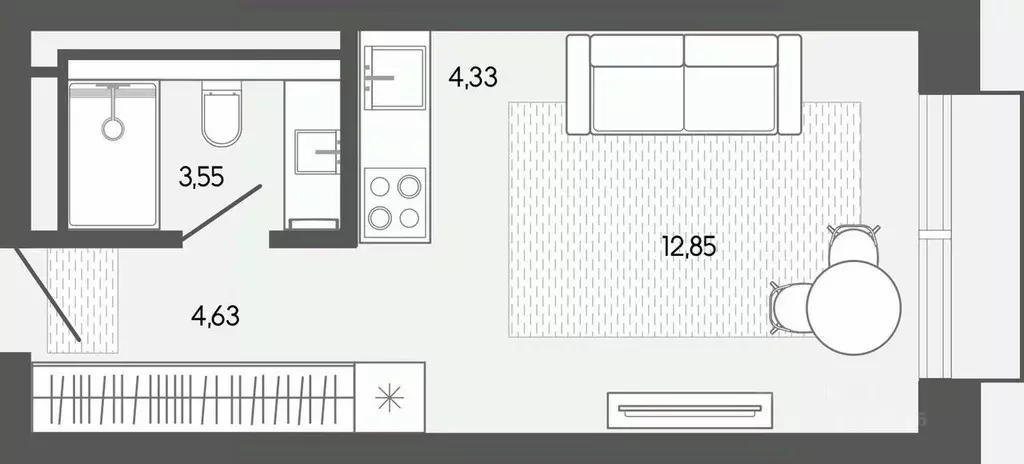 Студия Алтай, Майминский район, пос. Карлушка  (25.36 м) - Фото 1
