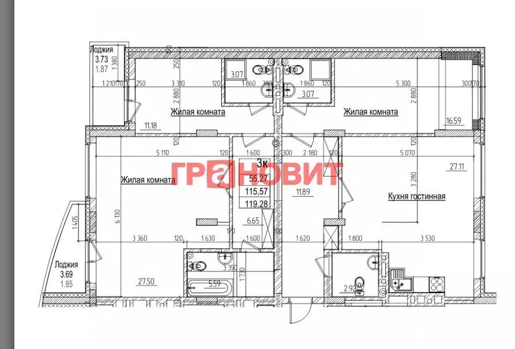 3-к кв. Новосибирская область, Новосибирск ул. Дуси Ковальчук, 242 ... - Фото 1