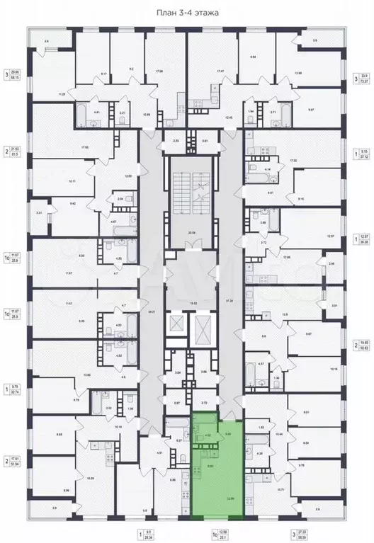 Квартира-студия, 25,1 м, 5/15 эт. - Фото 1
