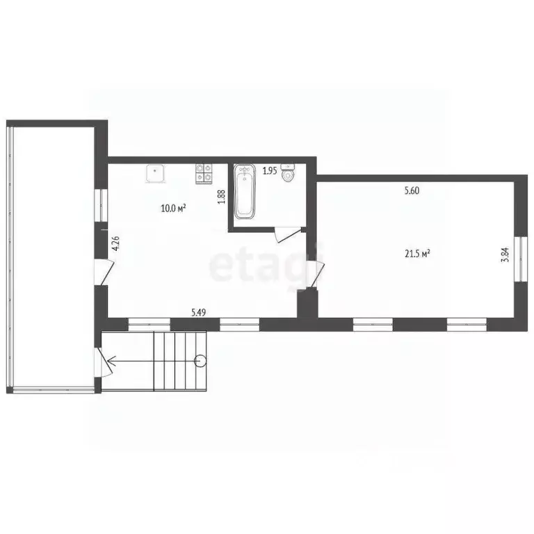 1-к кв. Тюменская область, Тюмень ул. Бабарынка, 65 (47.0 м) - Фото 2