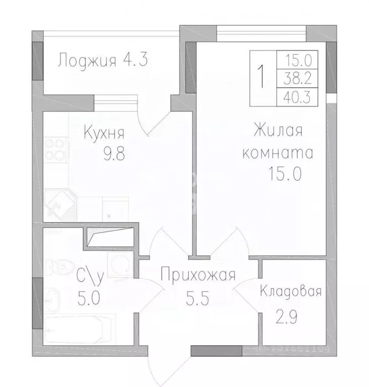 1-к кв. Липецкая область, Липецк ул. Тельмана, 120 (40.3 м) - Фото 1