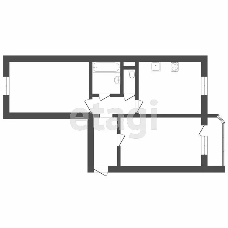 2-комнатная квартира: Тюмень, Транспортная улица, 79/2 (61.2 м) - Фото 1