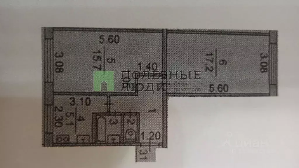 2-к кв. Томская область, Томск ул. Смирнова, 40/3 (47.0 м) - Фото 2