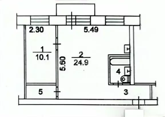 2-к кв. Томская область, Томск просп. Кирова, 57 (44.0 м) - Фото 2
