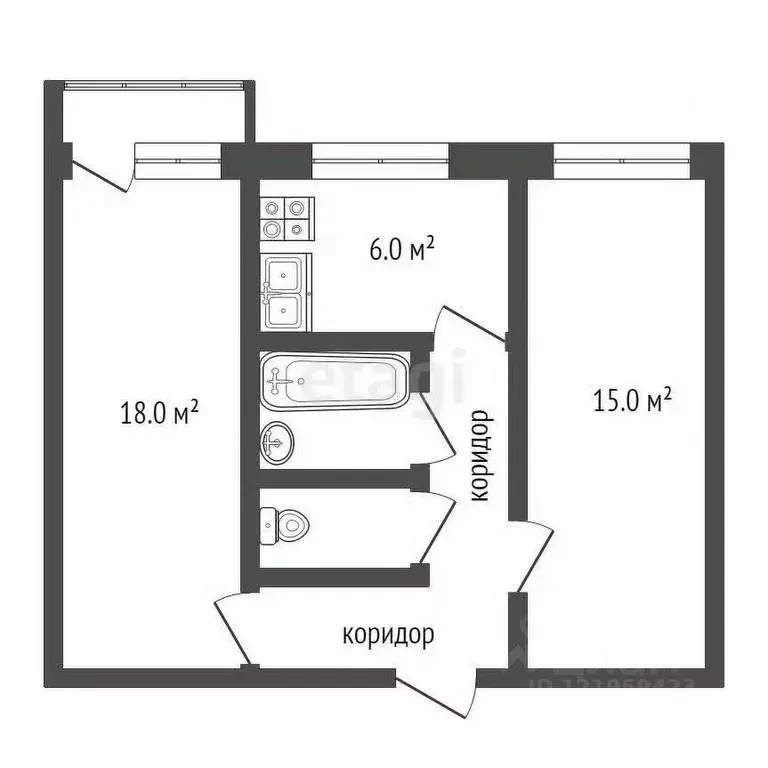 2-к кв. Архангельская область, Коряжма просп. Ленина, 24 (44.5 м) - Фото 1