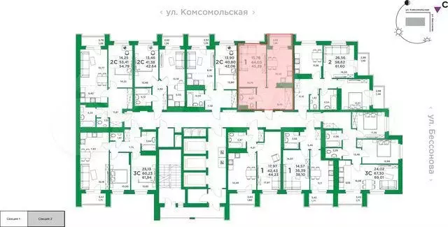 1-к. квартира, 44 м, 12/24 эт. - Фото 1