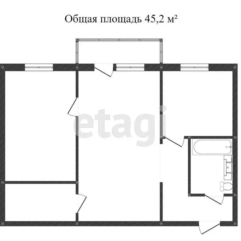 2-комнатная квартира: Миасс, улица Добролюбова, 2 (43 м) - Фото 0