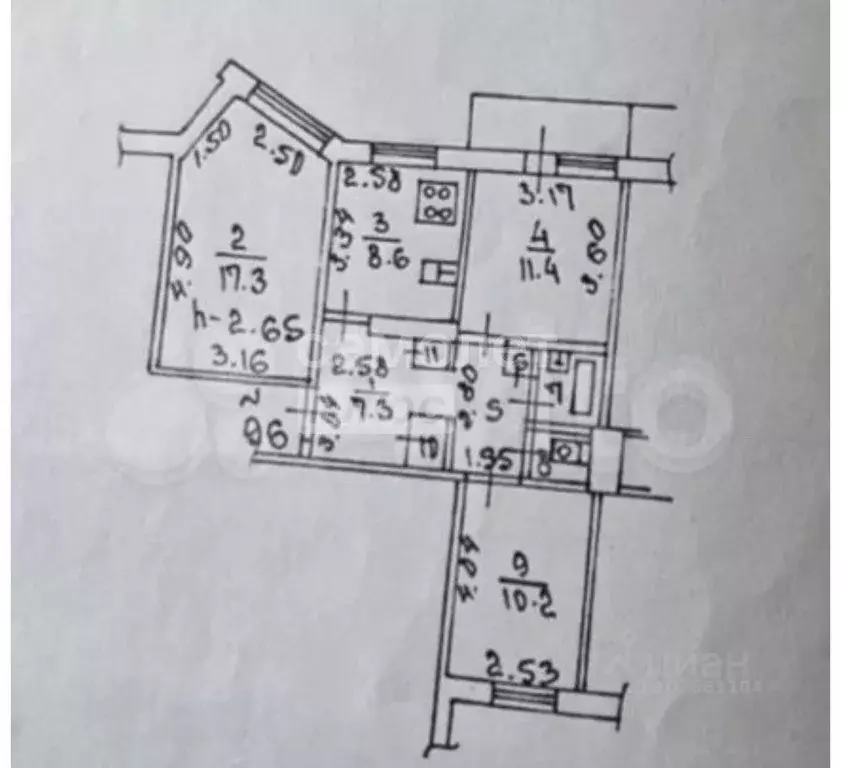 3-к кв. Липецкая область, Липецк ул. Валентины Терешковой, 25 (63.4 м) - Фото 2