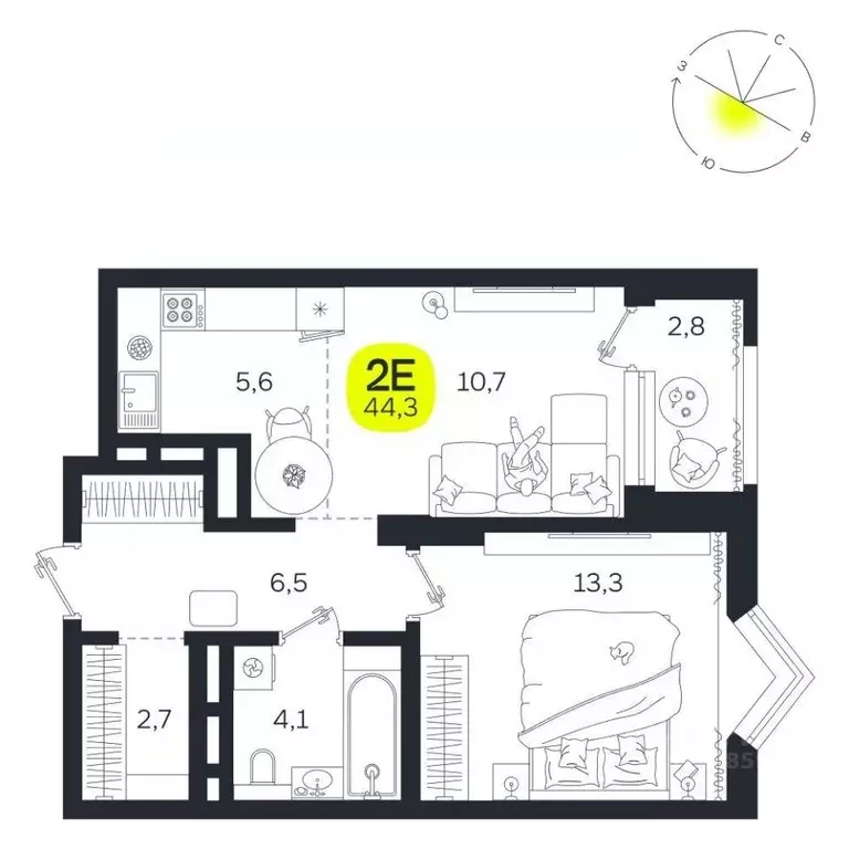 2-к кв. Свердловская область, Екатеринбург Южная Ботаника жилрайон, ... - Фото 1