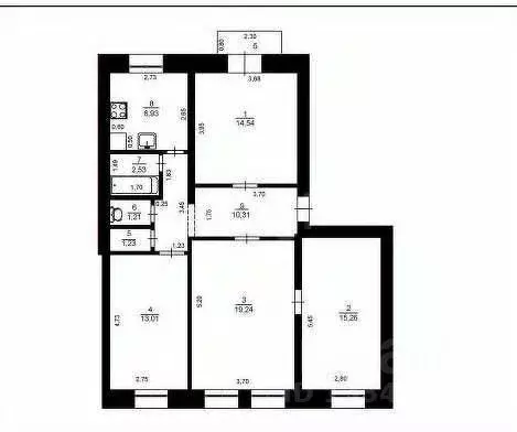 4-к кв. Ульяновская область, Ульяновск просп. Нариманова, 52 (84.3 м) - Фото 2