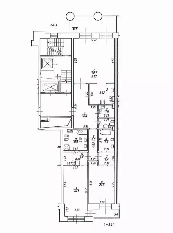 2-к кв. Санкт-Петербург наб. Реки Фонтанки, 76к2 (158.5 м) - Фото 1