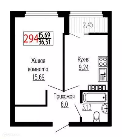 Продаётся 1-к квартира, 36.5 м - Фото 0