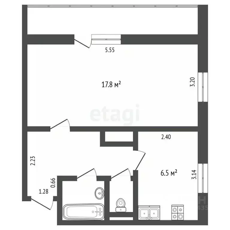 1-к кв. Москва проезд Шокальского, 2А (32.9 м) - Фото 2