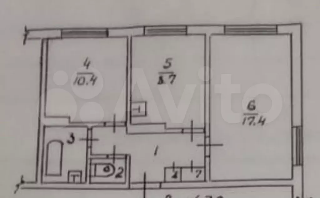 2-к. квартира, 47 м, 5/5 эт. - Фото 0
