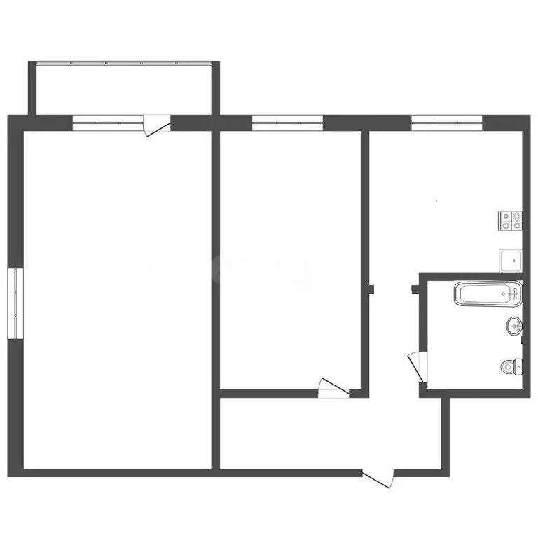 2-комнатная квартира: Кемерово, улица Ворошилова, 1А (41.2 м) - Фото 1