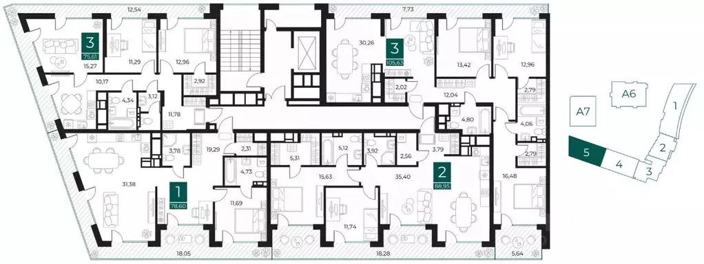 1-к кв. Рязанская область, Рязань Арт Кварталы жилой комплекс (78.6 м) - Фото 1