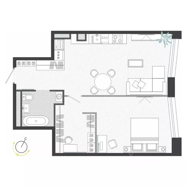 2-к кв. Приморский край, Владивосток ул. Нейбута (57.52 м) - Фото 1