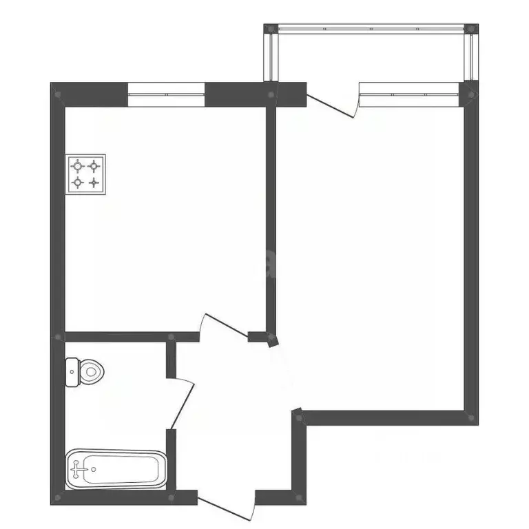 1-к кв. Амурская область, Белогорск ул. Транспортная, 40 (32.0 м) - Фото 2